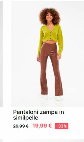 Pantaloni zampa in similpelle