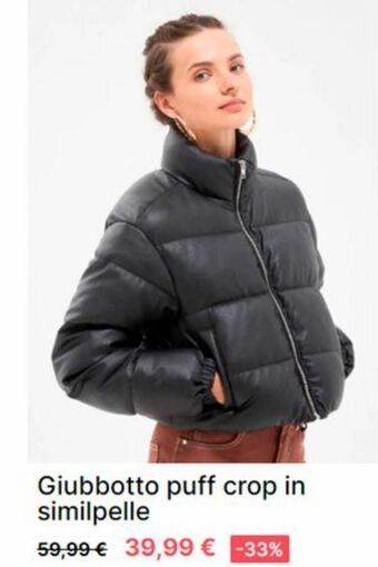 Terranova Giubbotto puff crop in similpelle offerta