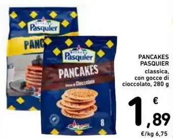 Spazio Conad Pasquier Pancakes classica, con gocce di cioccolato 280 g offerta