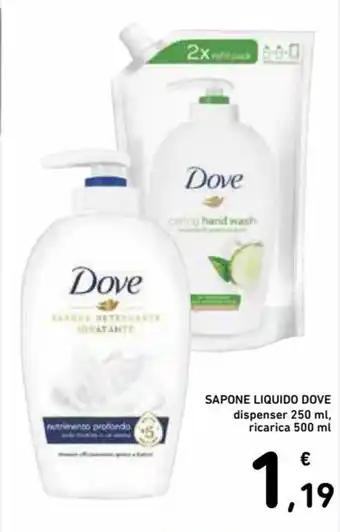 Spazio Conad Dove Sapone Liquido dispenser 250 ml, ricarica 500 ml offerta