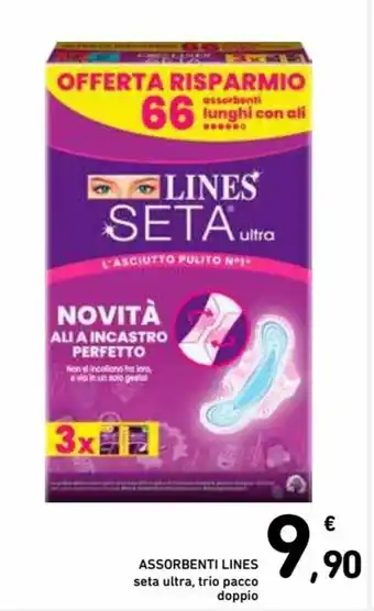 Spazio Conad Lines Assorbenti seta ultra, trio pacco doppio offerta
