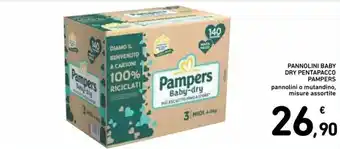 Spazio Conad Pampers Pannolini Baby Dry Pentapacco pannolini o mutandino, misure assortite offerta