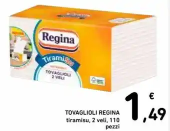 Spazio Conad Regina Tovaglioli tiramisu, 2 veli, 110 pezzi offerta
