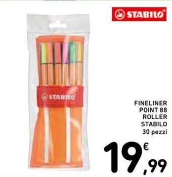 Spazio Conad Stabilo Fineliner Point 88 Roller 30 pezzi offerta