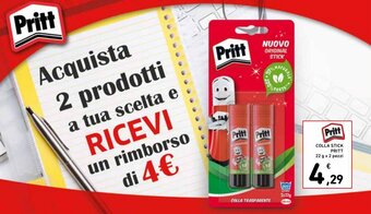Spazio Conad Pritt Colla Stick 22 g x 2 pezzi offerta