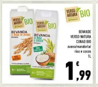 Conad Verso Natura Bevande Conad Bio avena / mandorla / riso e cocco 1 L offerta