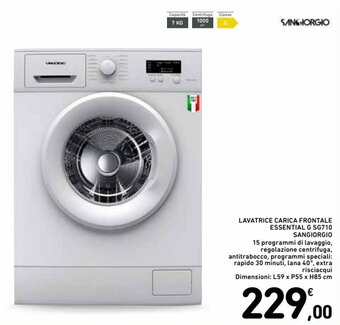 Spazio Conad Sangiorgio Lavatrice Carica Frontale Essential G SG710 offerta