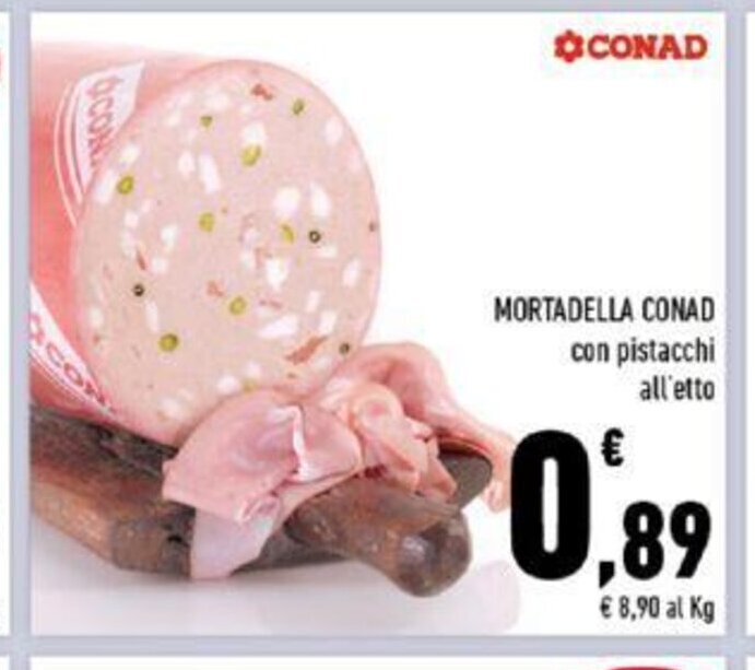 Conad Mortadella con pistacchi all'etto offerta di Conad