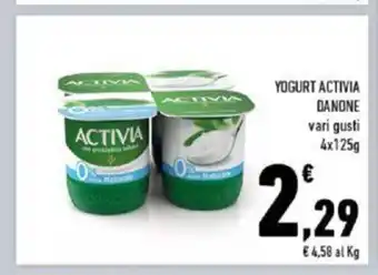 Conad Activia Yogurt Danone vari gusti 4 x 125 g offerta