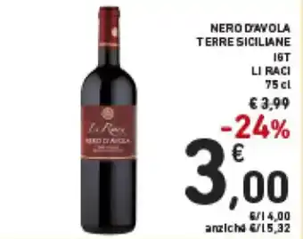 Spazio Conad Li Raci Nero D'Avola Terre Siciliane IGT 75 cl offerta