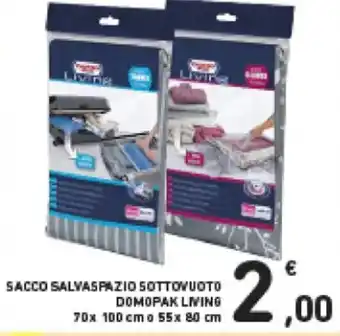 Domopak Living Sacco Salvaspazio Sottovuoto 70 x 100 cm o 55 x 80 cm