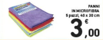 Spazio Conad Panni in Microfibra 5 pezzi, 40 x 30 cm offerta