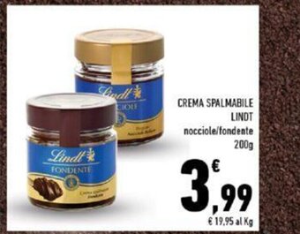 Conad Lindt Crema Spalmabile nocciole/fondente 200 g offerta
