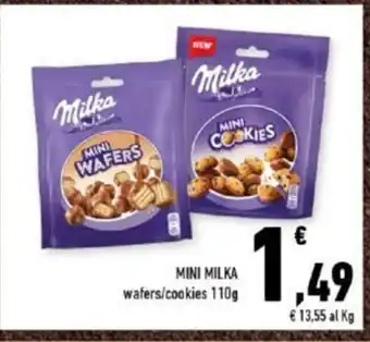 Conad Mini Milka wafers/cookies 110 g offerta