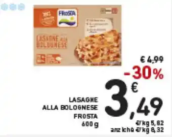 Spazio Conad Frosta Lasagne alla Bolognese 600 g offerta