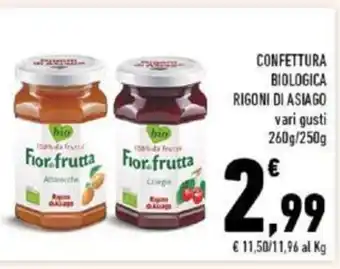 Conad Rigoni Di Asiago Biologica Confettura vari gusti 260 g / 250 g offerta