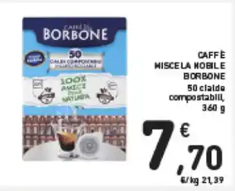 Spazio Conad Caffè Miscela Nobile Borbone 50 cialde 360 g offerta