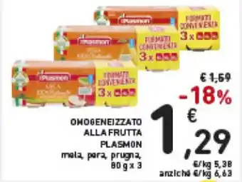 Spazio Conad Plasmon Omogeneizzato Alla Frutta 80 g x 3 offerta