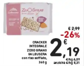 Spazio Conad Galbusera Cracker Integrale Zero Grano 360 g offerta