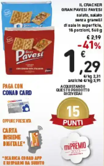 Spazio Conad Pavesi Gran Pavesi Il Cracker 560 g offerta