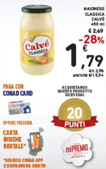 Spazio Conad Calvé Maionese Classica 450 ml offerta