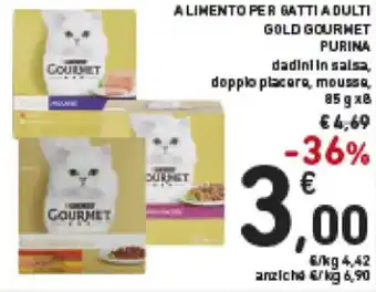 Spazio Conad Purina Gold Gourmet Alimento per Gatti Adulti 85 g x8 offerta