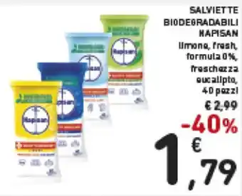Spazio Conad Napisan Salviette Biodegradabili 40 pezzi offerta
