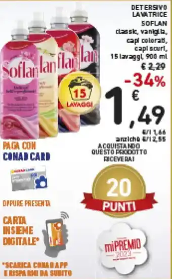 Spazio Conad Soflan Detersivo Lavatrice 900 ml offerta