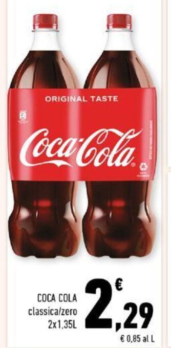 Conad Coca Cola classica/zero 2x1,35L offerta