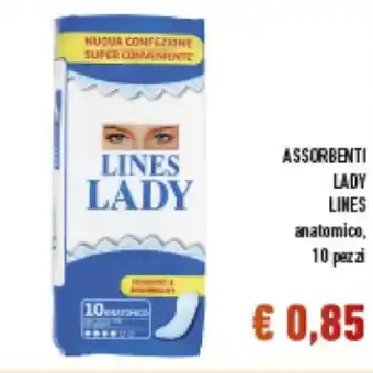 Spazio Conad Lines Lady Assorbenti 10 Pezzi offerta
