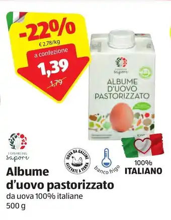 ALDI Albume d'uovo pastorizzato da uova 100% italiane 500g offerta