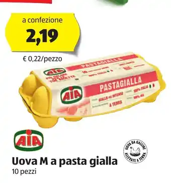 ALDI AIA Uova M a pasta gialla 10 pezzi offerta