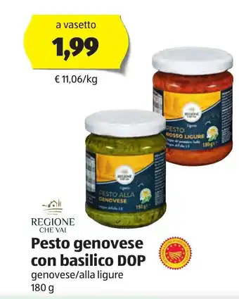 ALDI Pesto genovese con basilico DOP genovese / alla ligure 180 g offerta