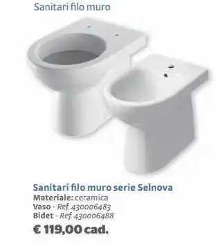 Bricocenter Sanitari filo muro serie selnova materiale: ceramica offerta