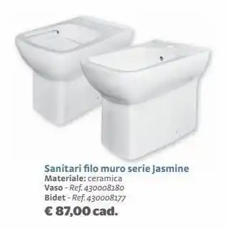 Sanitari filo muro serie jasmine materiale: ceramica