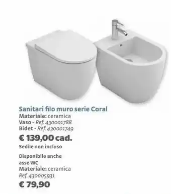 Bricocenter Sanitari filo muro serie coral offerta