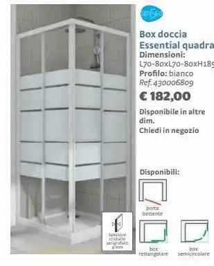 Bricocenter Box doccia essential quadra offerta