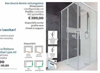 Bricocenter Box doccia remix rettangolare offerta