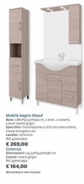 Bricocenter Mobile bagno wood offerta