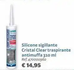 Bricocenter Silicone sigillante cristal clear traspirante antimuffa 310 ml offerta