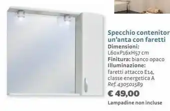 Bricocenter Lampadine contenitor un anta con faretti offerta