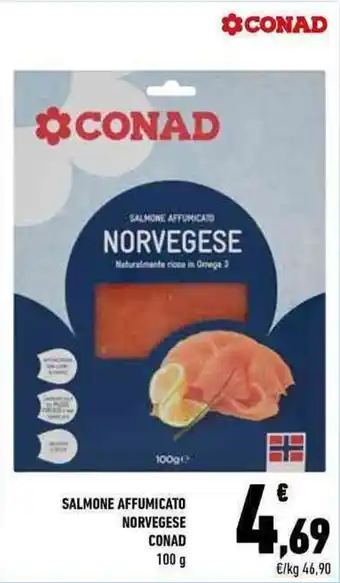 Conad Conad Salmone Affumicato Norvegese 100 g offerta