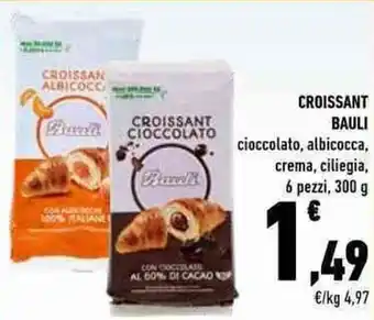 Conad Bauli Croissant cioccolato, albicocca, crema, ciliegia, 6 pezzi 300 g offerta