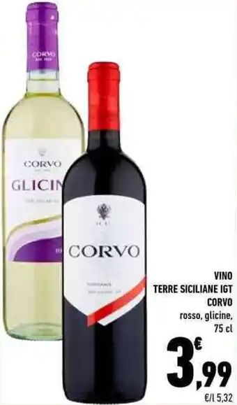 Conad Corvo Vino Terre Siciliane IGT rosso, glicine, 75 cl offerta