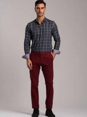 Invidia Camicia uomo madras multicolor in tessuto twill collo botton down offerta