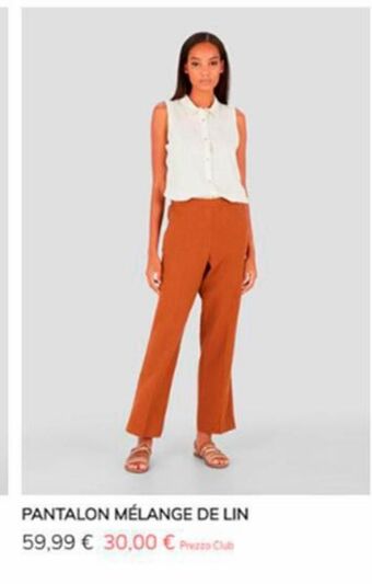 Conbipel Pantalon melange de lin offerta