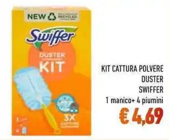 Conad Swiffer Kit Cattura Polvere Duster 1 manico+ 4 piumini offerta
