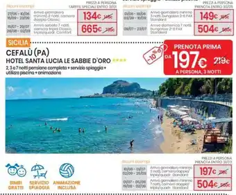 Eurospin Cefalù (PA) Hotel Santa Lucia Le Sabbie D'Oro offerta