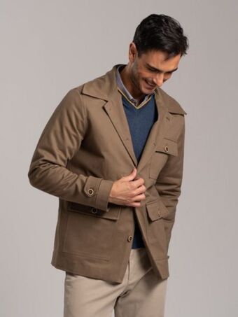 Invidia Giubbino uomo in cotone con interno tartan abbinato misto lana offerta