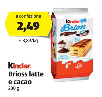 ALDI Kinder Brioss latte e cacao 280 g offerta